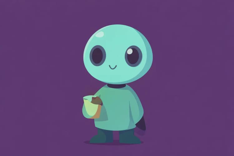 Ilustração do personagem Stitch em estilo cartoon, segurando um cupcake.