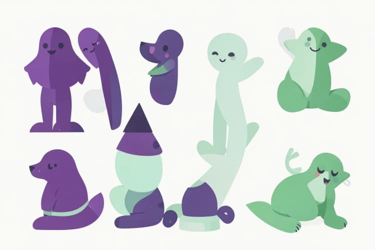 Variedade de modelos de topo de bolo do Stitch em diferentes poses.