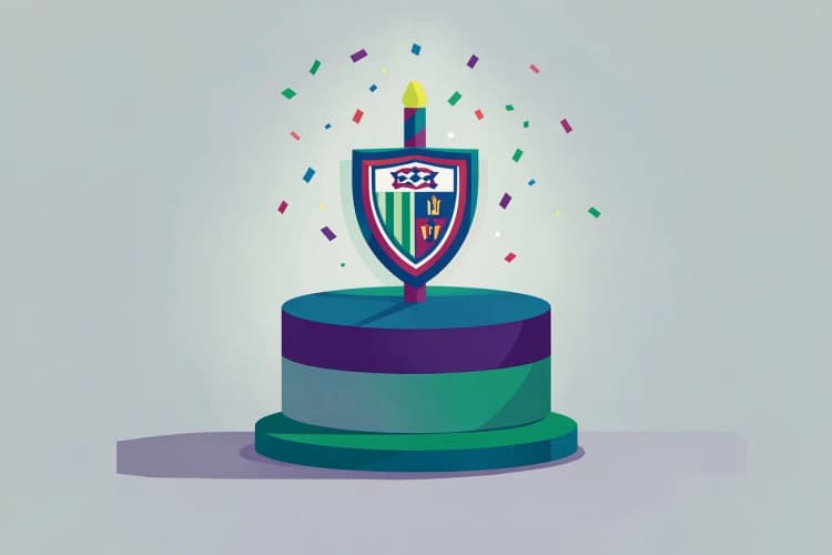 Topo de bolo Corinthians temático de aniversário, com elementos de festa e o escudo.